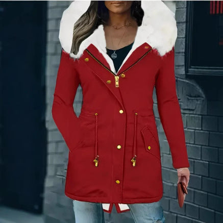 Damen gefütterte Winterjacke mit abnehmbarer Kapuze R&B