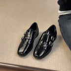 Damen elegante Schnürschuhe mit doppeltem Riemenverschluss R&B