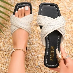 Damen bequeme Wedge-Sandalen mit geflochtenem Riemendesign R&B