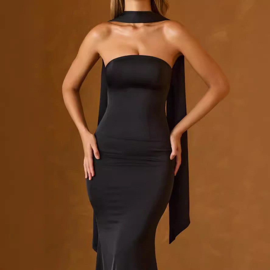 Damen Maxikleid im eleganten Stil mit schmalem Schnitt R&B