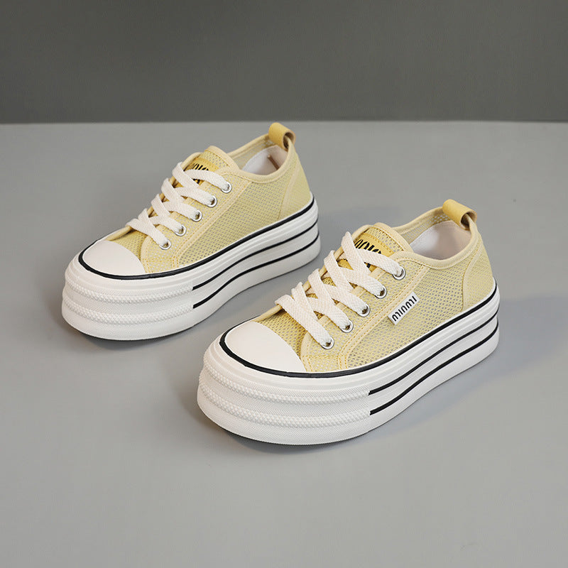 Damen Plattform Sneakers aus atmungsaktivem Mesh mit modischem Design R&B