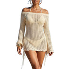 Damen stylischer Strickstrandkleid R&B