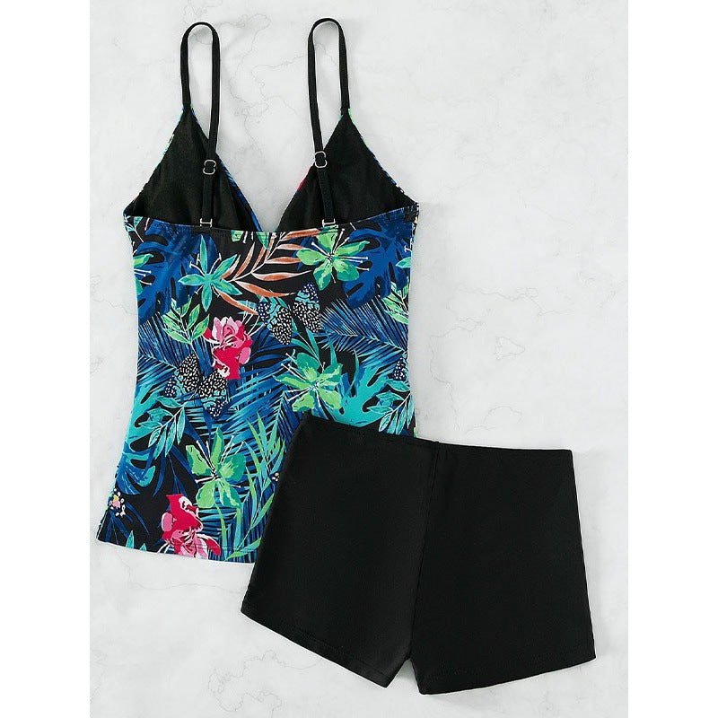 Damen Badeanzug-Set mit floralem Design und hohem Beinausschnitt R&B
