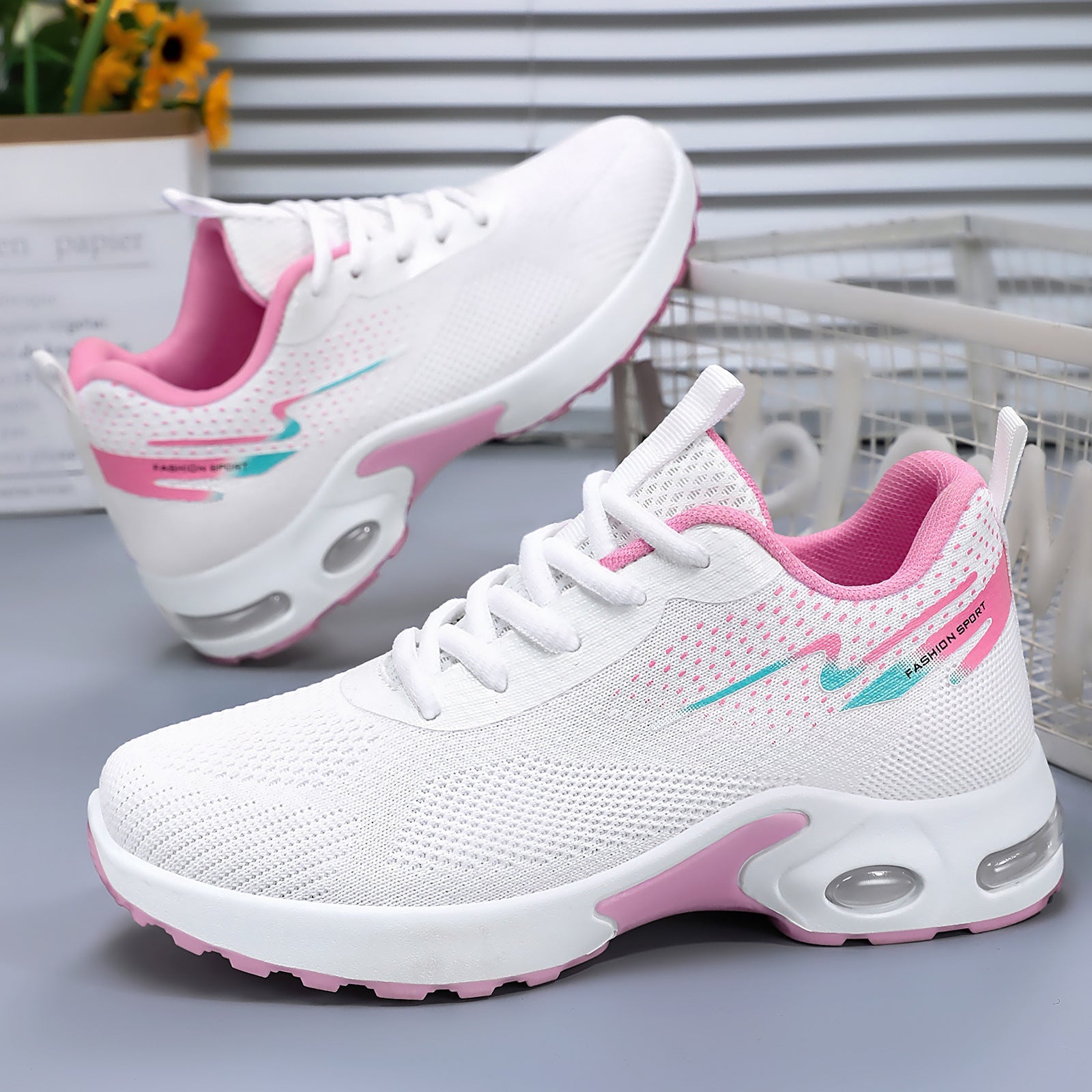 Damen Sportliche Air Cushion Sneakers mit atmungsaktivem Obermaterial und rutschfester Sohle R&B