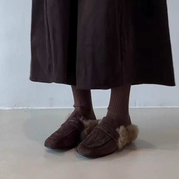Damen Flauschige Hausschuhe mit elegantem Kunstfellakzent R&B