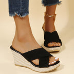 Damen Wedge-Pantoletten mit geflochtenem Design und komfortablem Fußbett R&B