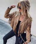R&B | Damen Fransen Wildlederjacke