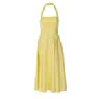Damen Edles Maxikleid mit quadratischem Ausschnitt und schmalem Taillenband R&B