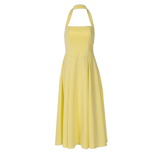 Damen Edles Maxikleid mit quadratischem Ausschnitt und schmalem Taillenband R&B