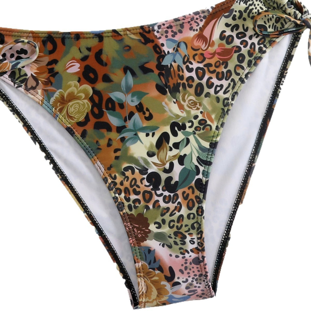 Damen Triangel-Bikini mit floralem und animalischem Design R&B