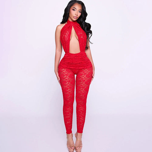 Damen Spitzenbody mit hochgeschlossenem Kragen und figurbetonendem Design R&B