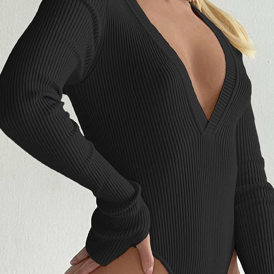 Damen Eleganter Langarm-Bodys R&B