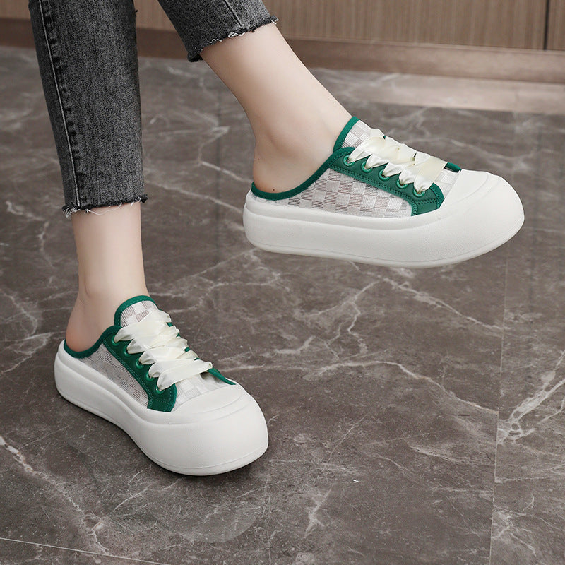 Damen Slip-On Sneakers im modernen Design mit transparentem Obermaterial und bequemer Sohle R&B