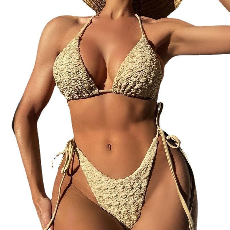 Damen Triangel-Bikini mit raffinierten Rüschendetails