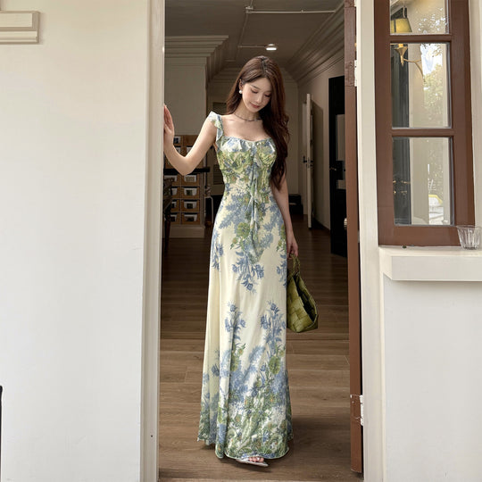 Damen Kleid mit floralem Rüschendesign und figurbetontem Schnitt R&B