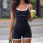 Damen Sportlicher Jumpsuit mit verstellbaren Trägern und atmungsaktiver Funktion R&B