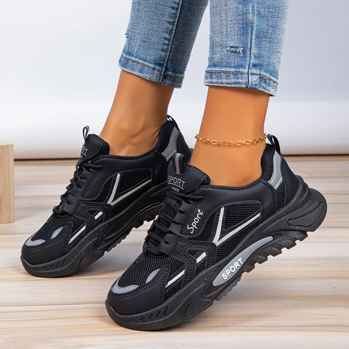 Damen Sportliche Sneakers mit atmungsaktiver Mesh-Konstruktion und stoßdämpfender Sohle R&B