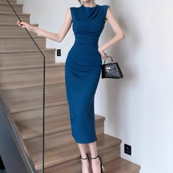 Damen Elegantes Midikleid mit figurformendem Design und Raffungen R&B