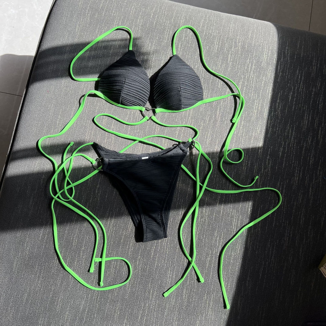 Damen Bikiniset mit gerafftem Design und Herzverschluss R&B