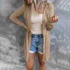 Damen Longline Cardigan mit umfassendem Knopfverschluss und elegantem Schnitt R&B
