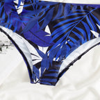 Damen Hochgeschnittener Bikini-Set mit asymmetrischem Oberteil R&B