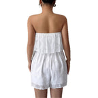 Damen Bandeau Jumpsuit mit Rüschendetails R&B