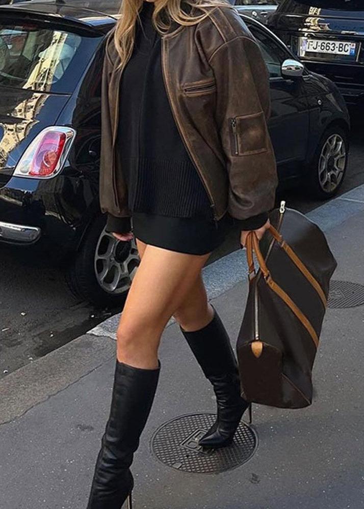 R&B | Leder Bomberjacke