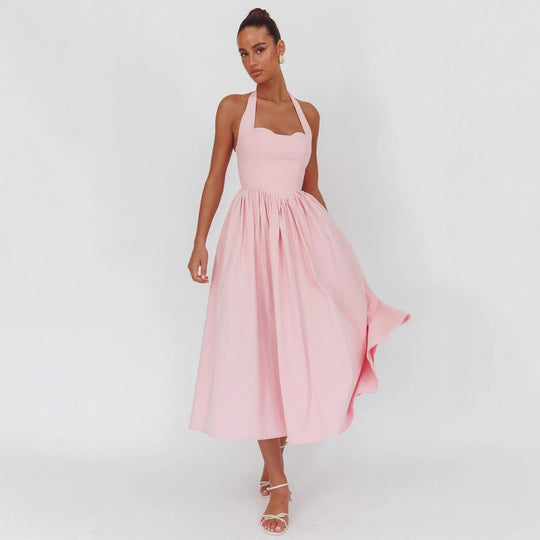Damen Elegantem Halterneck Maxi-Kleid R&B