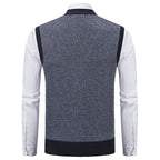 Herren modische Strickweste mit raffinierten Mustern und praktischen Taschen R&B