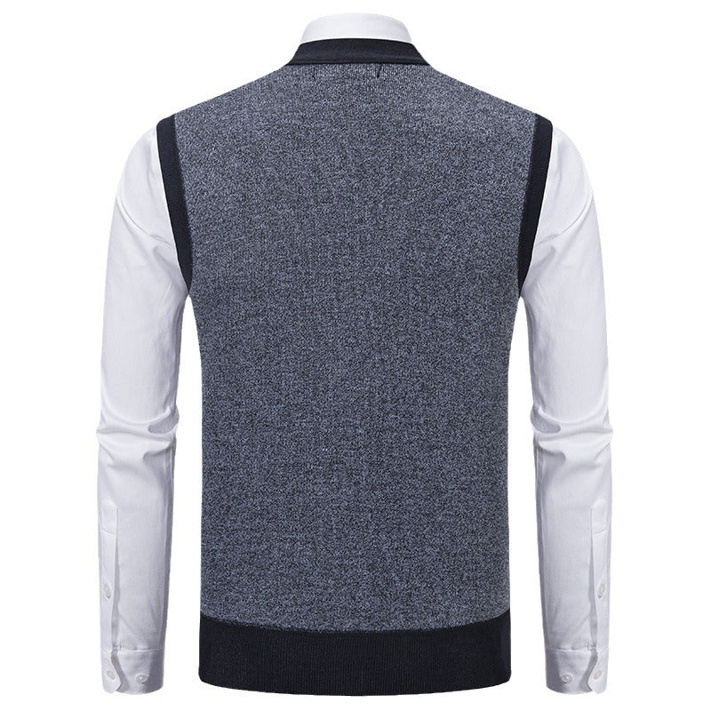 Herren modische Strickweste mit raffinierten Mustern und praktischen Taschen R&B