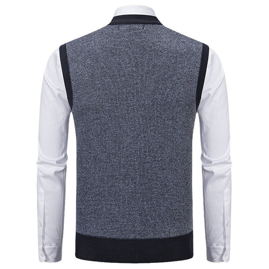 Herren modische Strickweste mit raffinierten Mustern und praktischen Taschen R&B