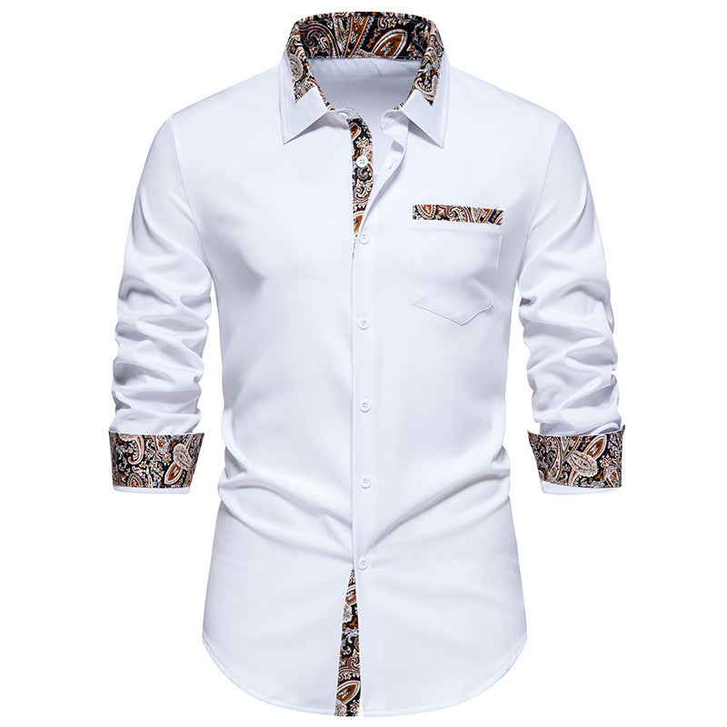 Herren Langarmhemd mit eleganten Paisley-Mustern R&B