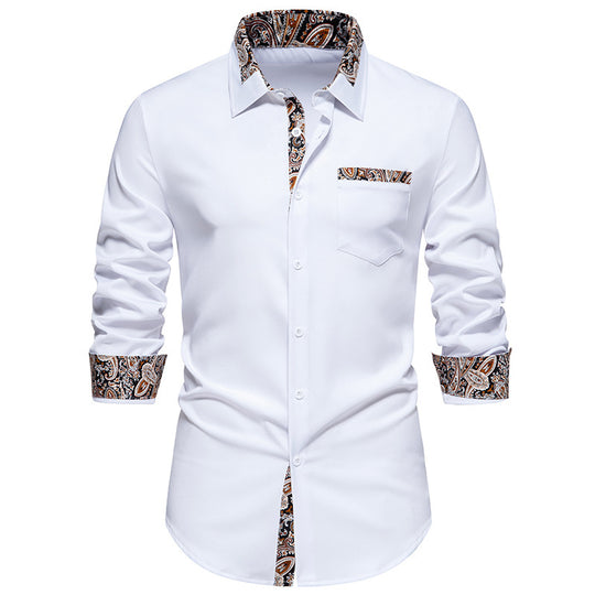 Herren Langarmhemd mit eleganten Paisley-Mustern R&B