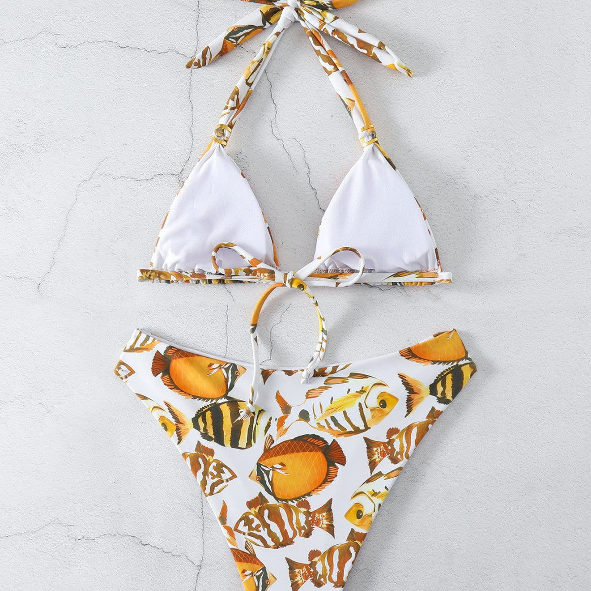 Damen Triangel-Bikini-Set mit verstellbarem Schnürdesign R&B