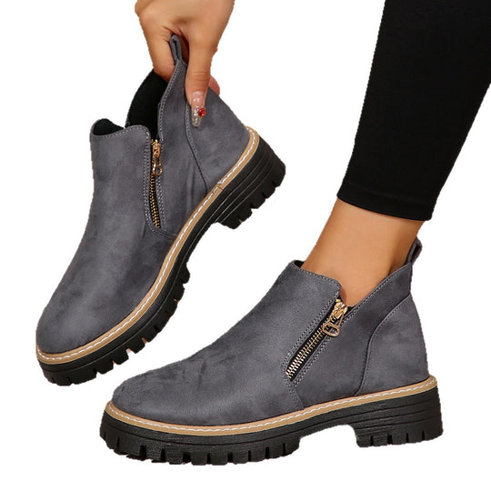 Damen moderne Ankle Boots mit praktischem Reißverschluss und rutschfester Sohle R&B