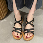 Damen bequeme Sandalen mit elastischen Riemen