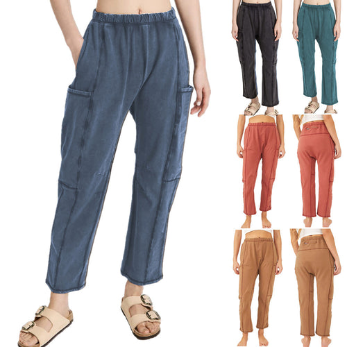 Damen Bequeme Freizeithose mit praktischen Seitentaschen und elastischem Bund R&B