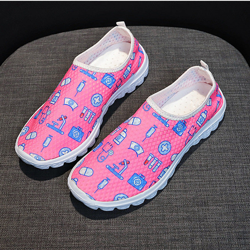 Damen Slip-On Freizeitschuhe mit farbenfrohem Design und atmungsaktiver Oberseite R&B