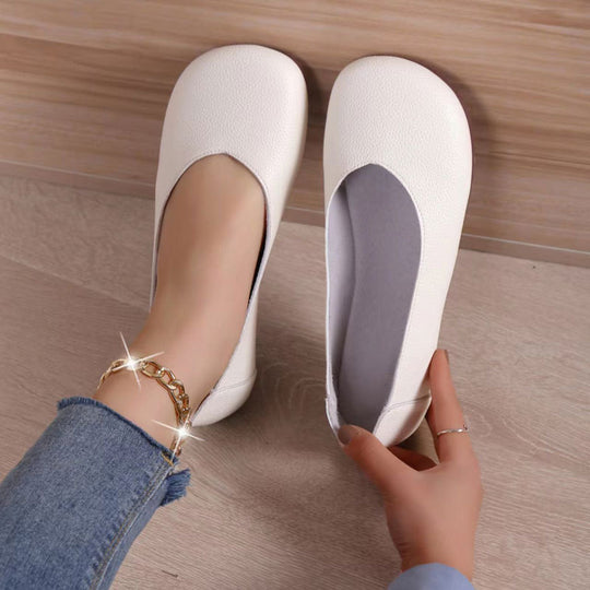 Damen Ballerinas aus hochwertigem Kunstleder mit gepolsterter Innensohle und elastischem Einstieg R&B
