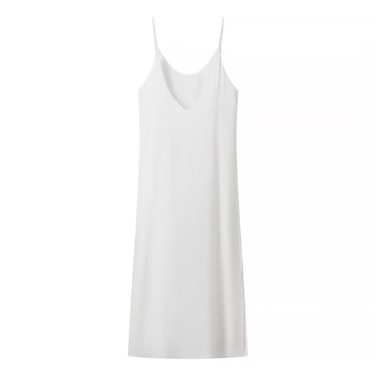 Damen Maxikleid mit seitlichem Schlitz und modernen Trägern R&B