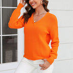 R&B | Schlichter Einfarbiger Strickpullover Mit Rundhals