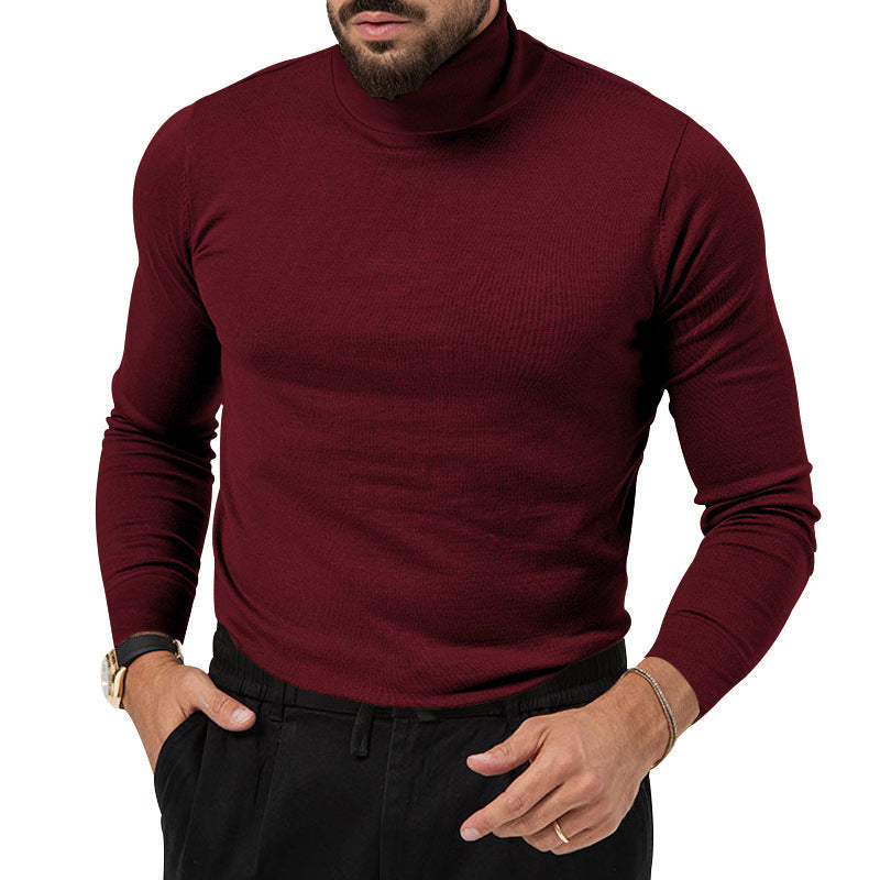 Herren Eleganter Rollkragenpullover aus weichem Strickstoff R&B