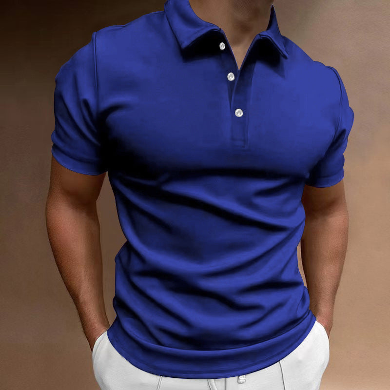 Herren nan schlank geschnittenes Stretch-Poloshirt mit Kentkragen und elastischem Saum R&B