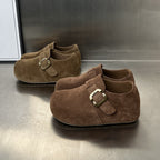 Damen Komfortable Wildleder-Clogs mit elegantem Schnallenverschluss R&B