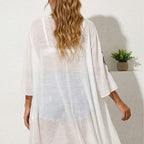 Damen luftiger und eleganter Strandkimono mit floralen Häkelakzenten R&B