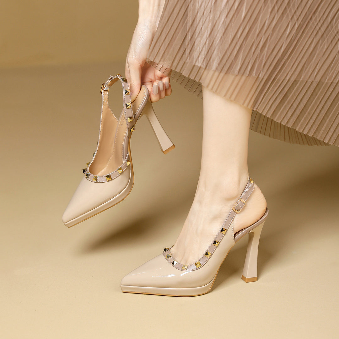Damen Slingback-Pumps mit dekorativem Schmuckdetail R&B