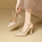 Damen Slingback-Pumps mit dekorativem Schmuckdetail