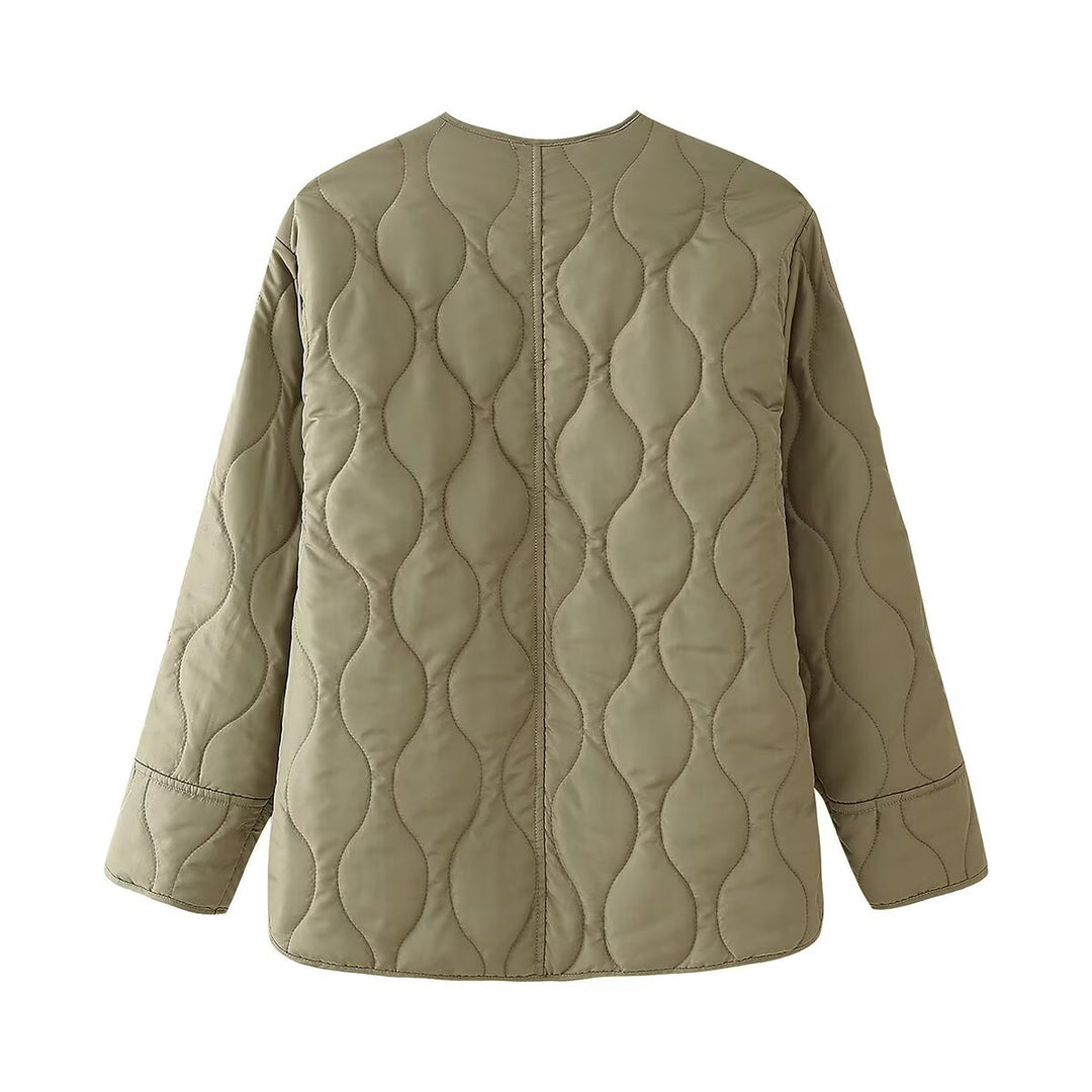 Damen gesteppte Übergangsjacke mit seitlichen Taschen und elegantem Schnitt R&B