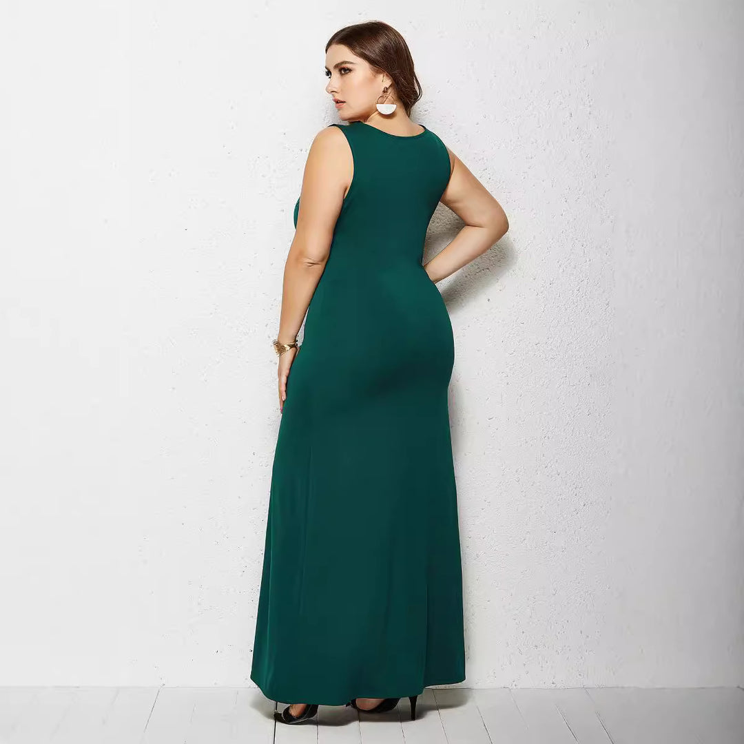 Damen figurbetontes Maxikleid mit klassischen Details R&B