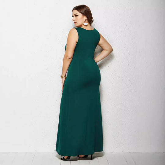 Damen figurbetontes Maxikleid mit klassischen Details R&B
